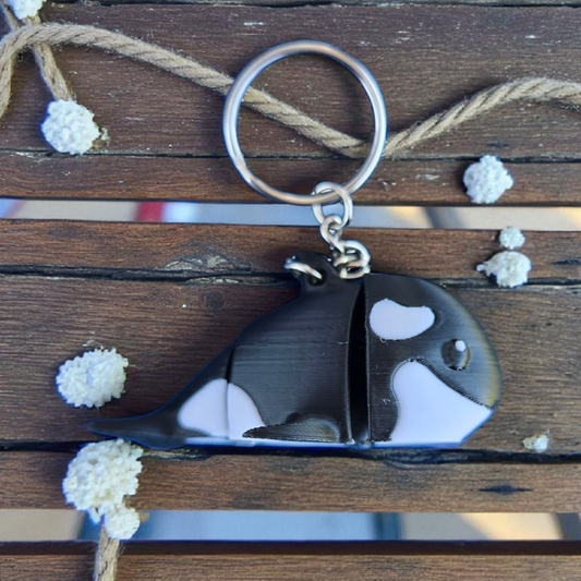 Orca Whale - Keychain - Black & White - SM