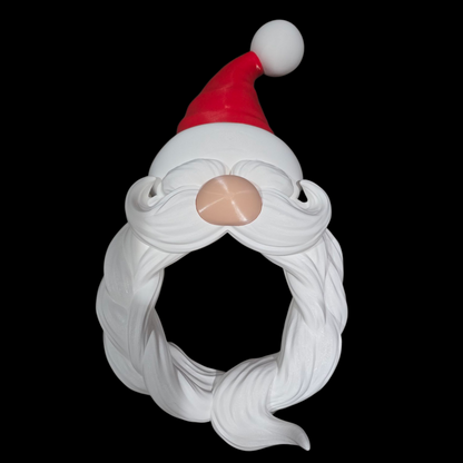 Santa’s Face - Wreath - White & Red - MD