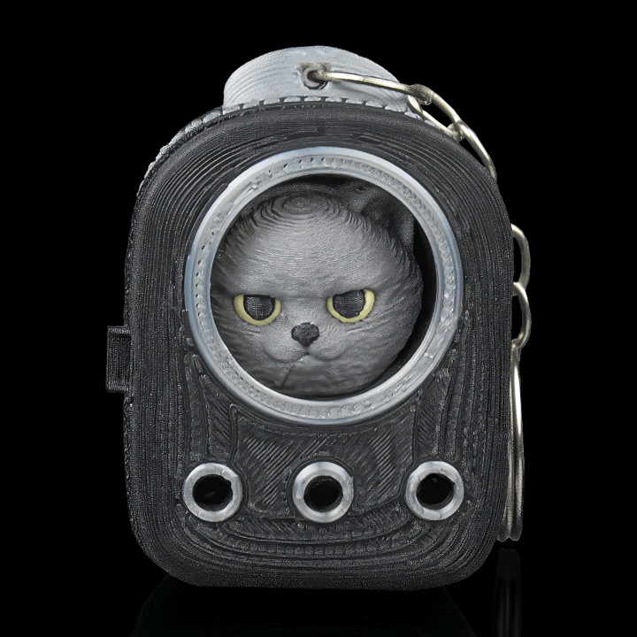 Everyday Pack Cat Backpack - Bag Clip - Black & Grey