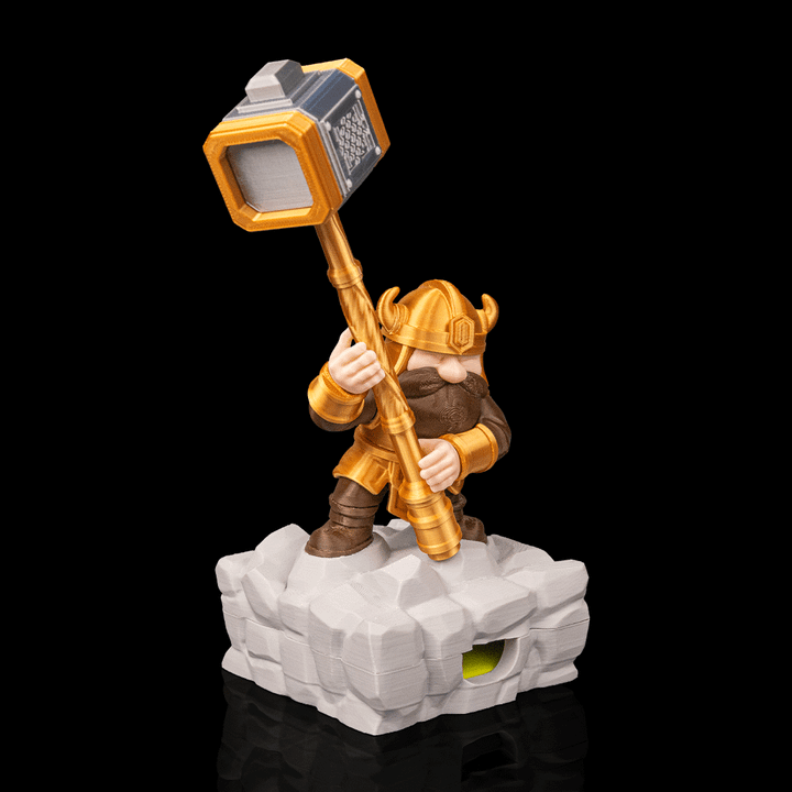 Forged For Writing Pen & Sticky Notes Holder - Desktop Organizer - Gold & Grey - MD