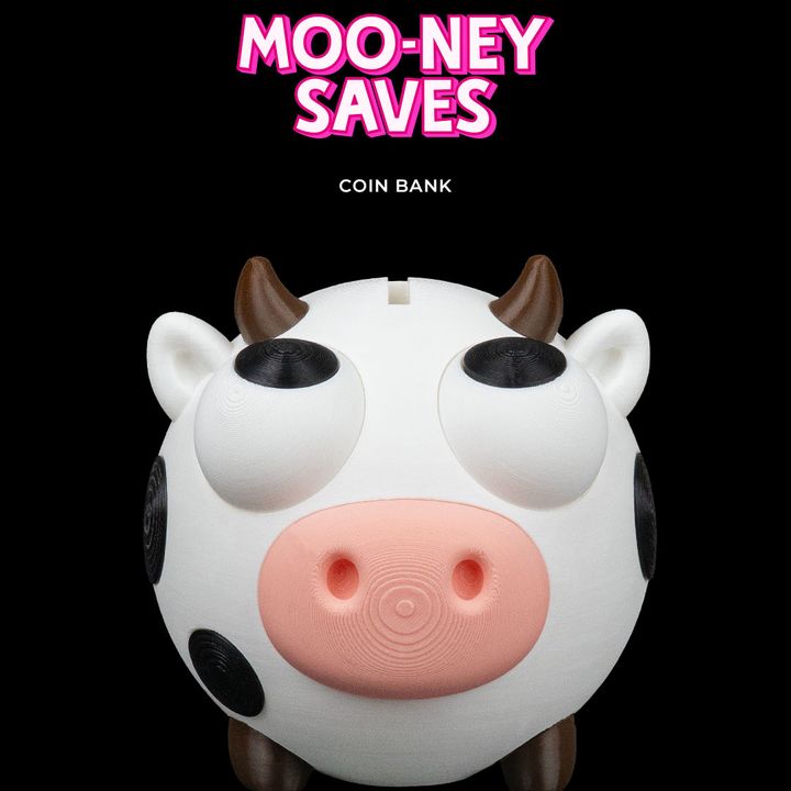 Moo-ney Saves Cow - Coin Bank - White - LG