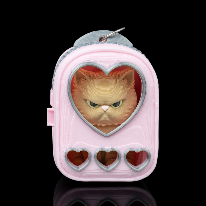 Sweetheart Pack Cat Backpack - Bag Clip - Pink & Grey