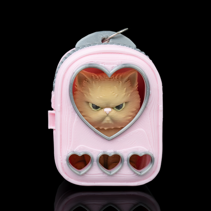 Sweetheart Pack Cat Backpack - Bag Clip - Pink & Grey