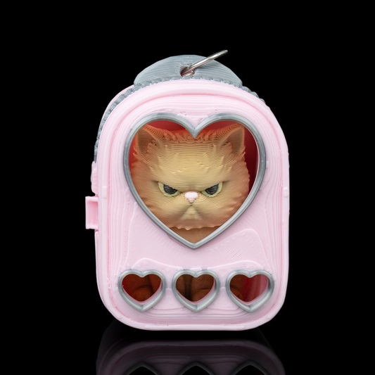Sweetheart Pack Cat Backpack - Bag Clip - Pink & Grey