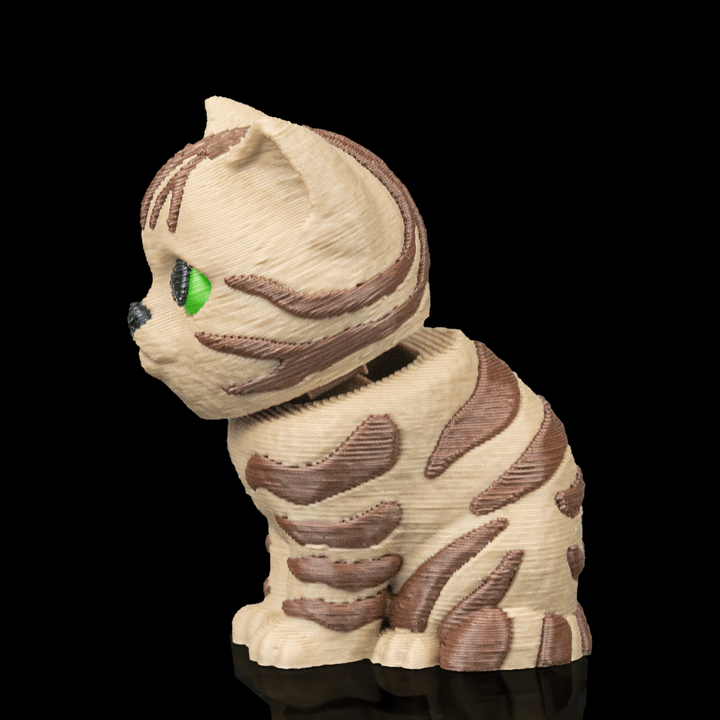 Tabby Cat - Bobble Head - Tan & Brown - SM
