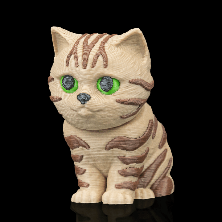 Tabby Cat - Bobble Head - Tan & Brown - SM