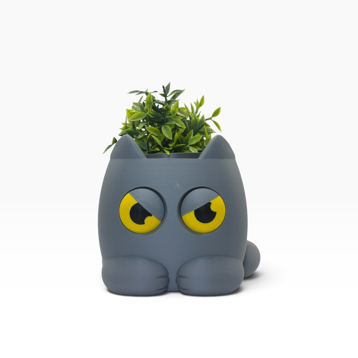 Grumpy Kitty - Planter - Grey - MD