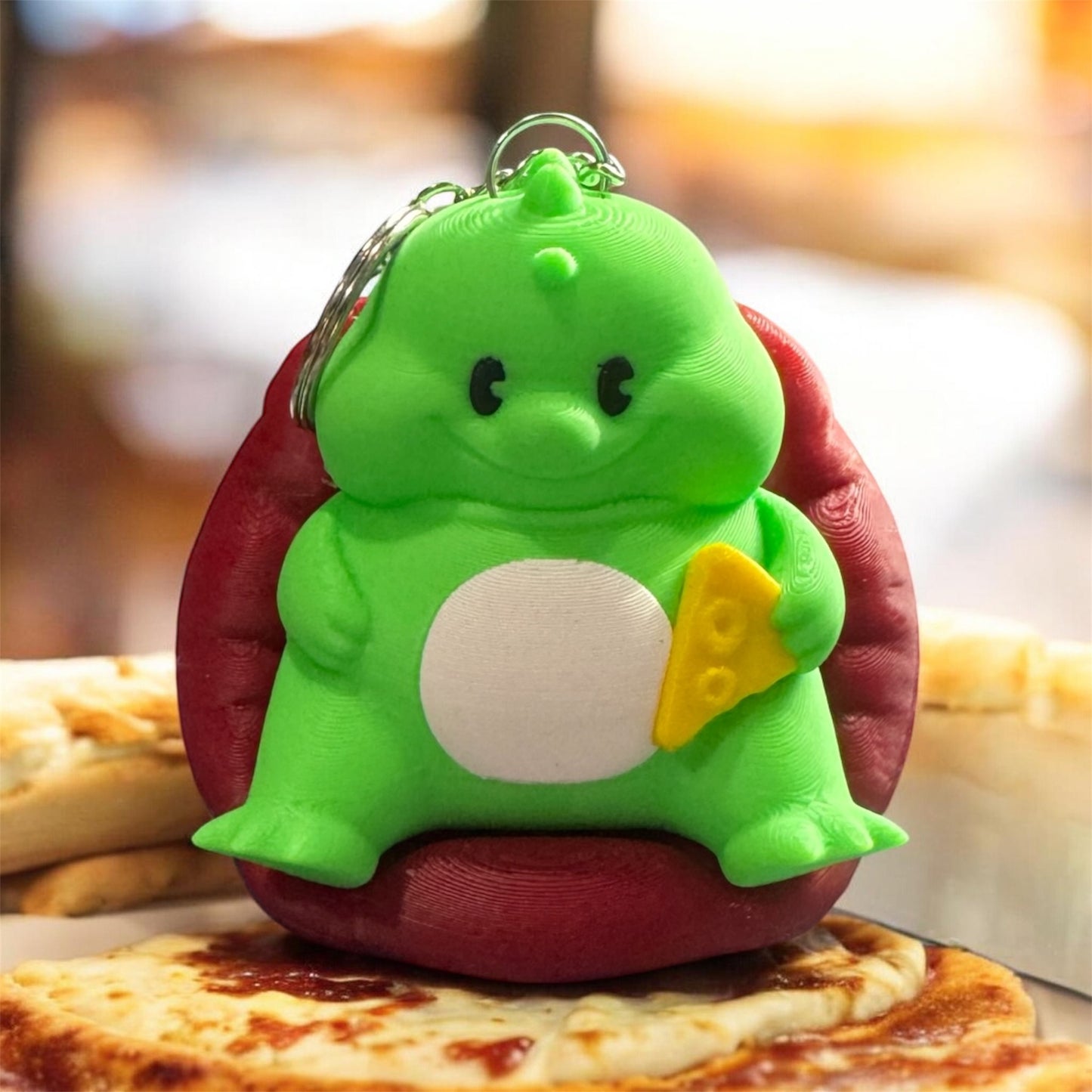 Chubby Dino - Keychain Figurine - Green & Red - SM