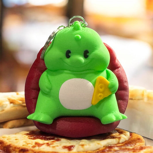 Chubby Dino - Keychain Figurine - Green & Red - SM