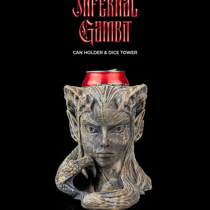 Infernal Gambit - Can Holder & Dice Tower - Grey - LG
