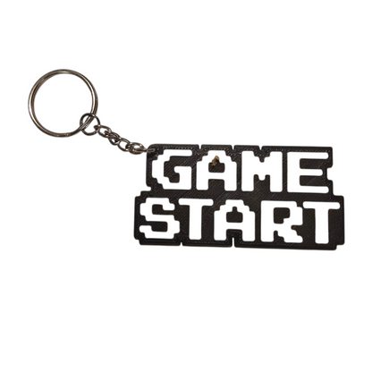Game Start - Keychain - White & Black - SM