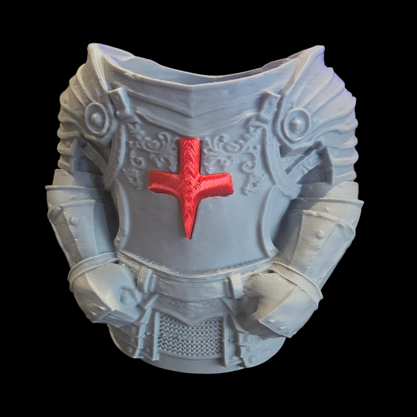 Knight Armor - Drink Holder - Gray & Red - MD