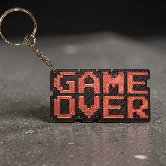 Game Over - Keychain - Red & Black - SM