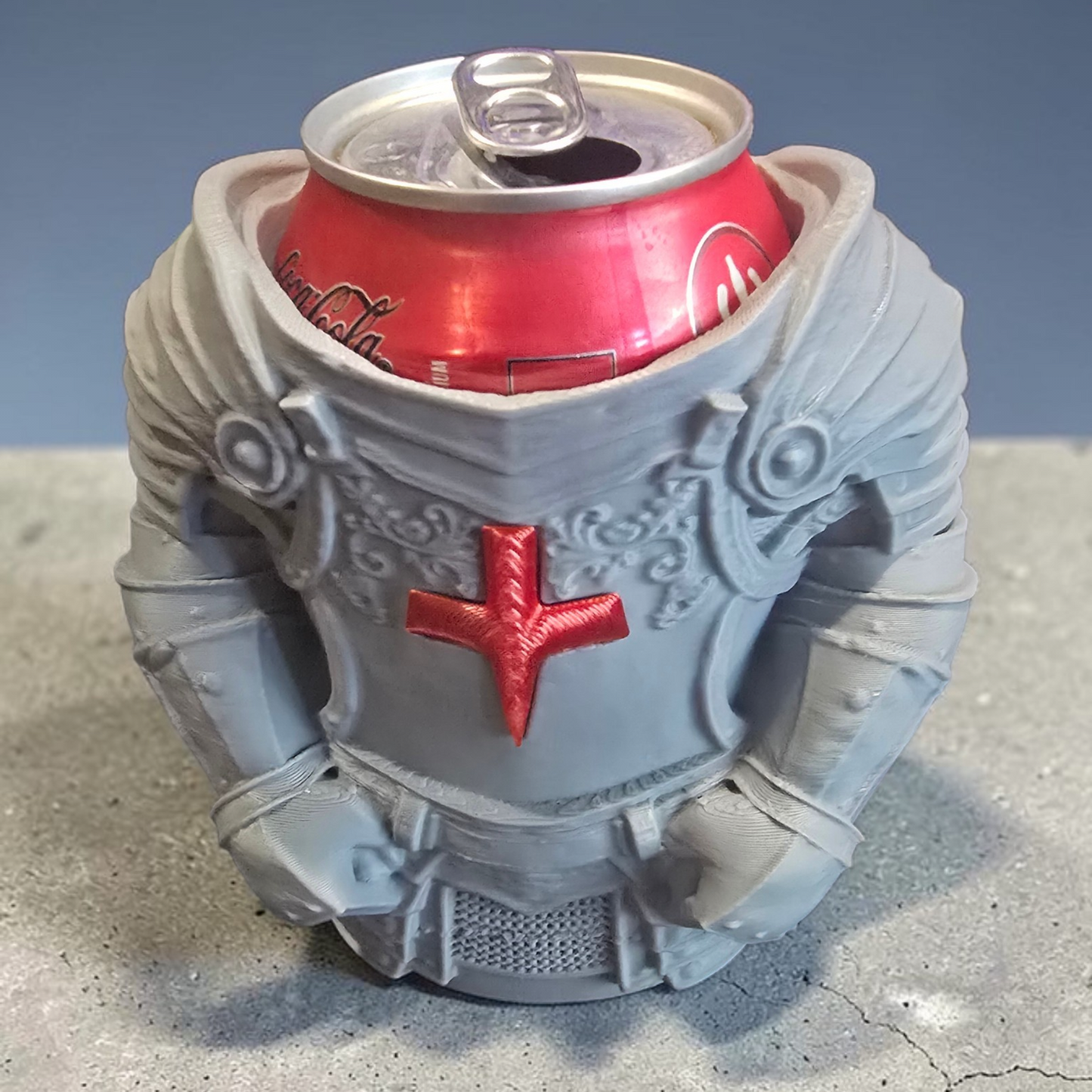 Knight Armor - Drink Holder - Gray & Red - MD