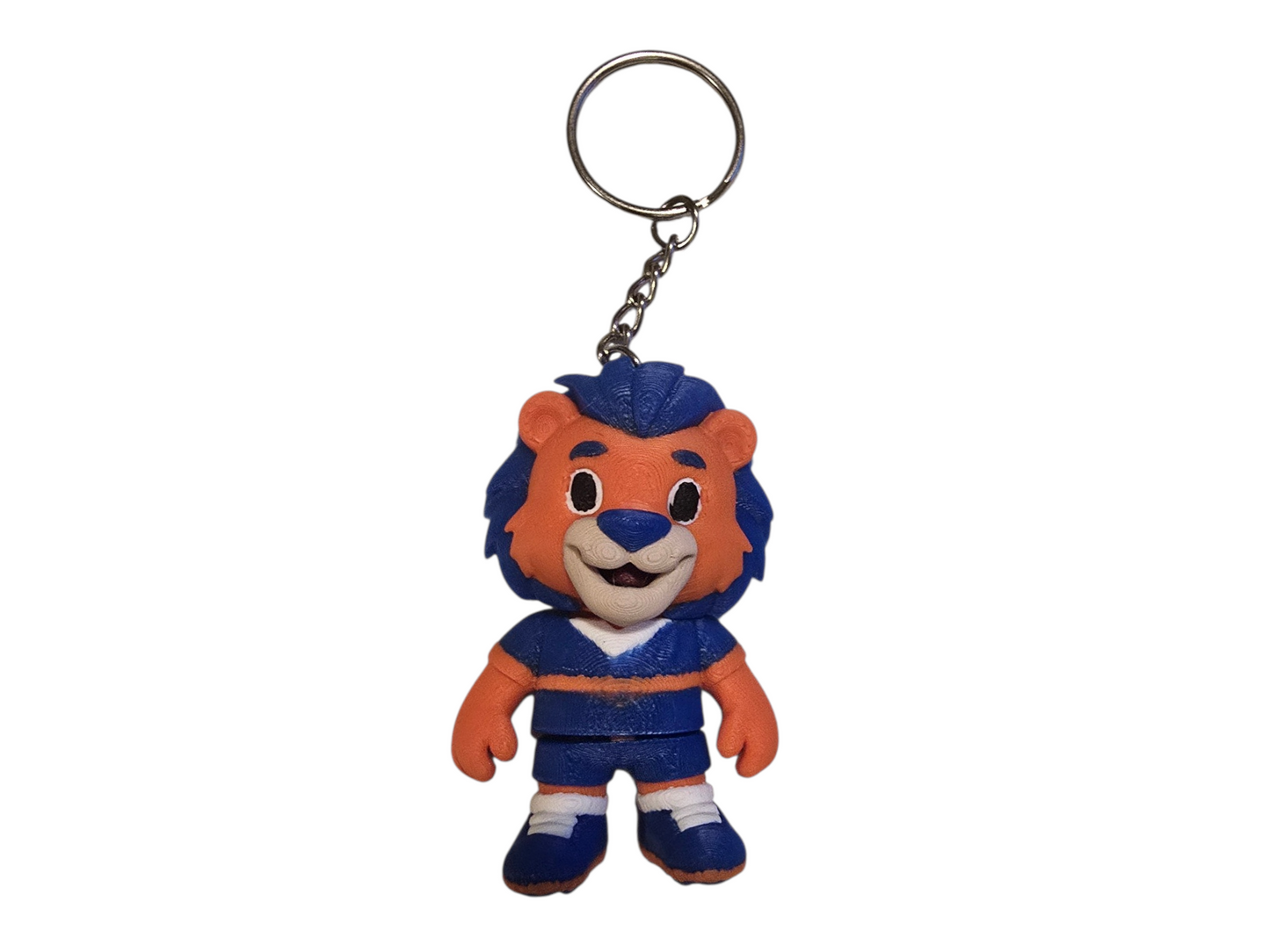 Soccer Bear Sports Mascot - Keychain - Blue & Orange - SM
