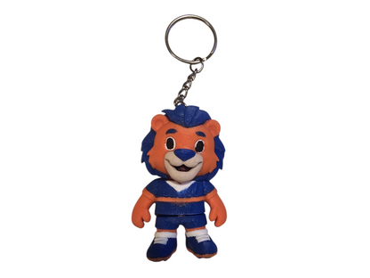 Soccer Bear Sports Mascot - Keychain - Blue & Orange - SM