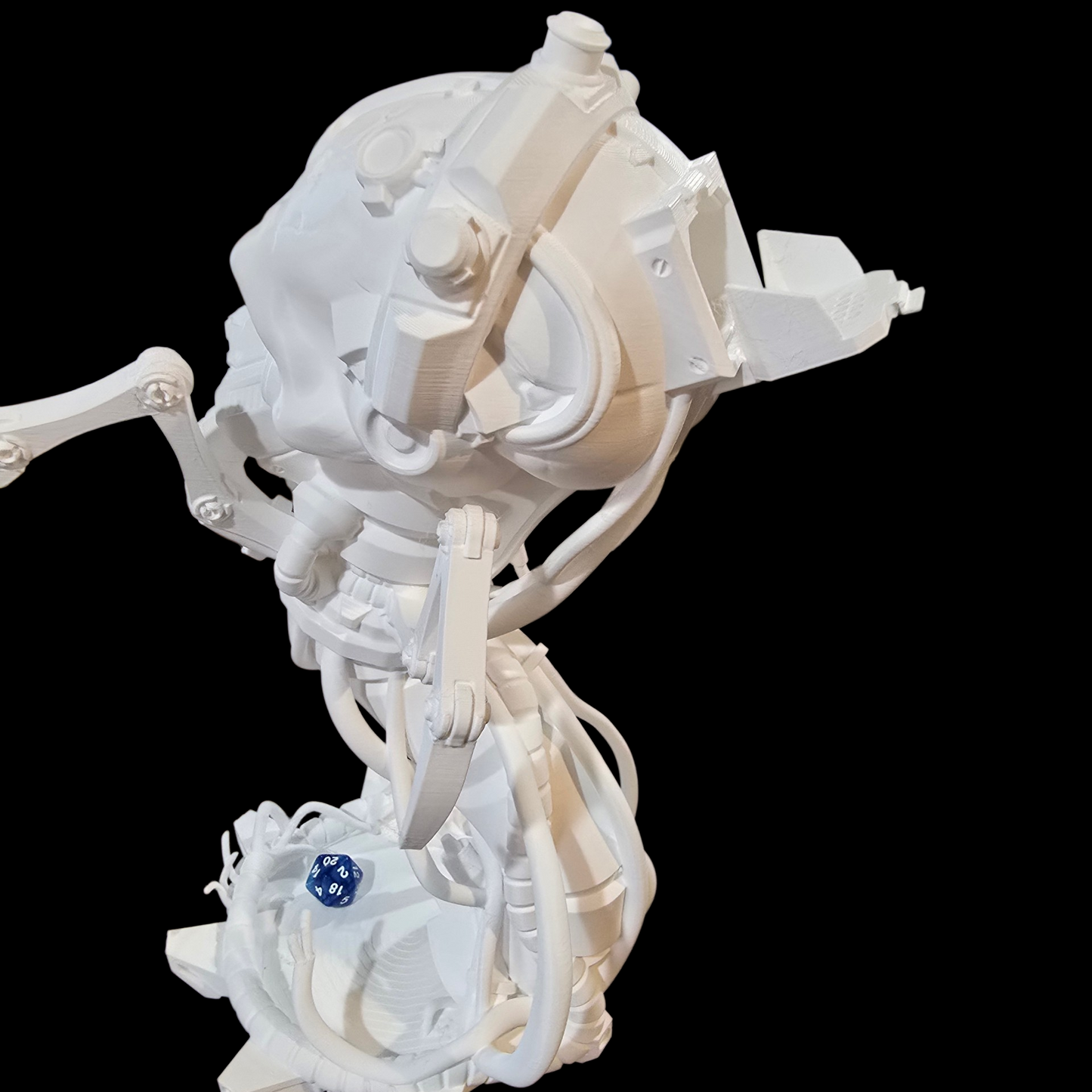 Cyberpunk Skull - Dice Tower - White - LG